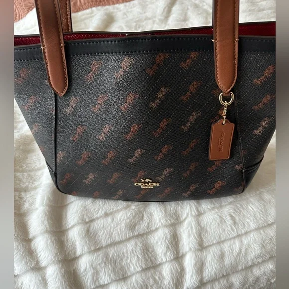 Coach Brown and Black Women's Tote Bag - Picture 4 of 5